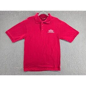 HEB Men's Polo Shirt Medium Red Employee Uniform Cotton Polyester Blend